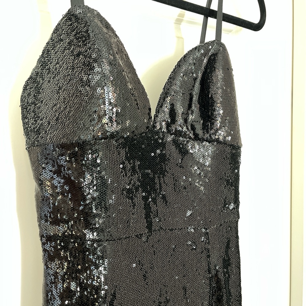 Dress the Population Black Sequin Midi Dress - Picture 3 of 7